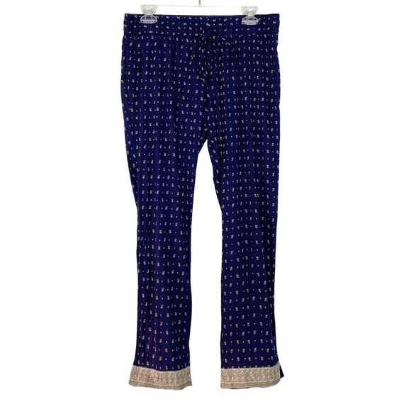 Calypso St Barth Pants Womens Size Small Navy Blue Lightweight Printed Pockets - Picture 1 of 12